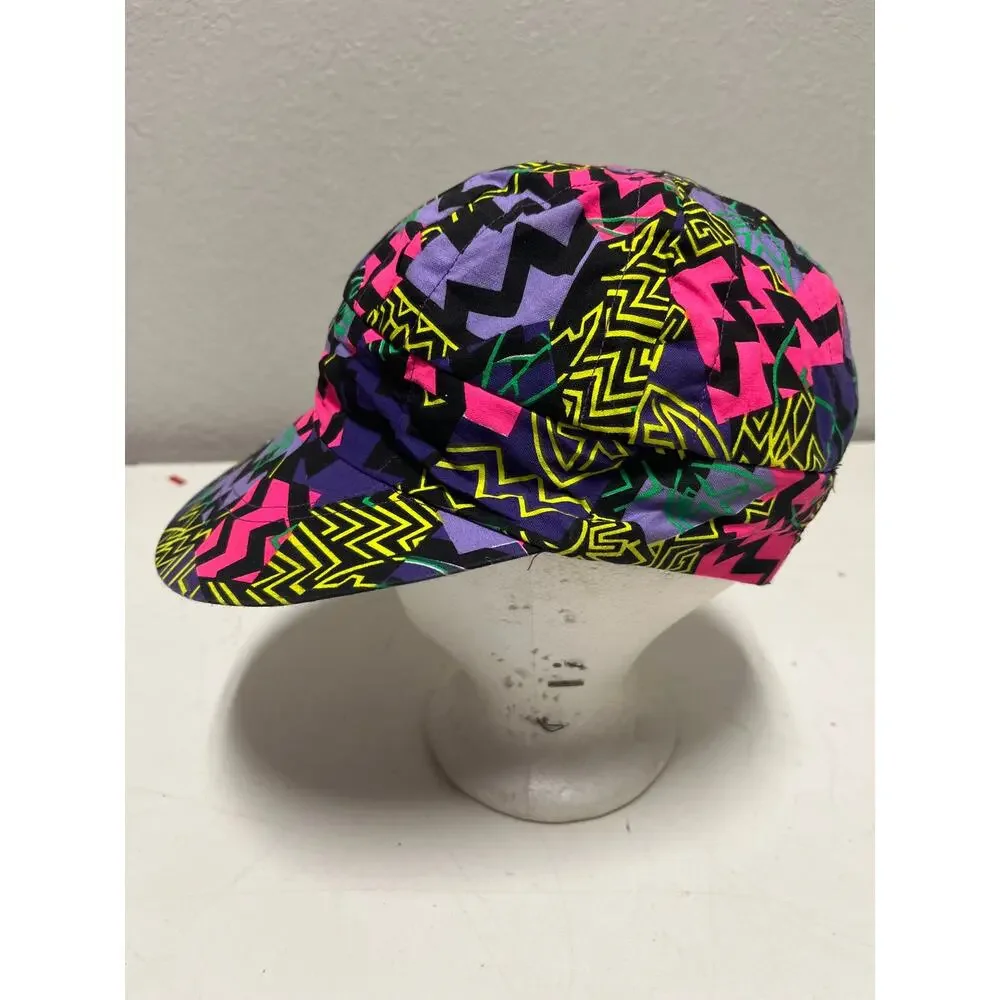 Unbranded 80's 90's Retro Geometric Purple Adjustable Strapback Hat Cap